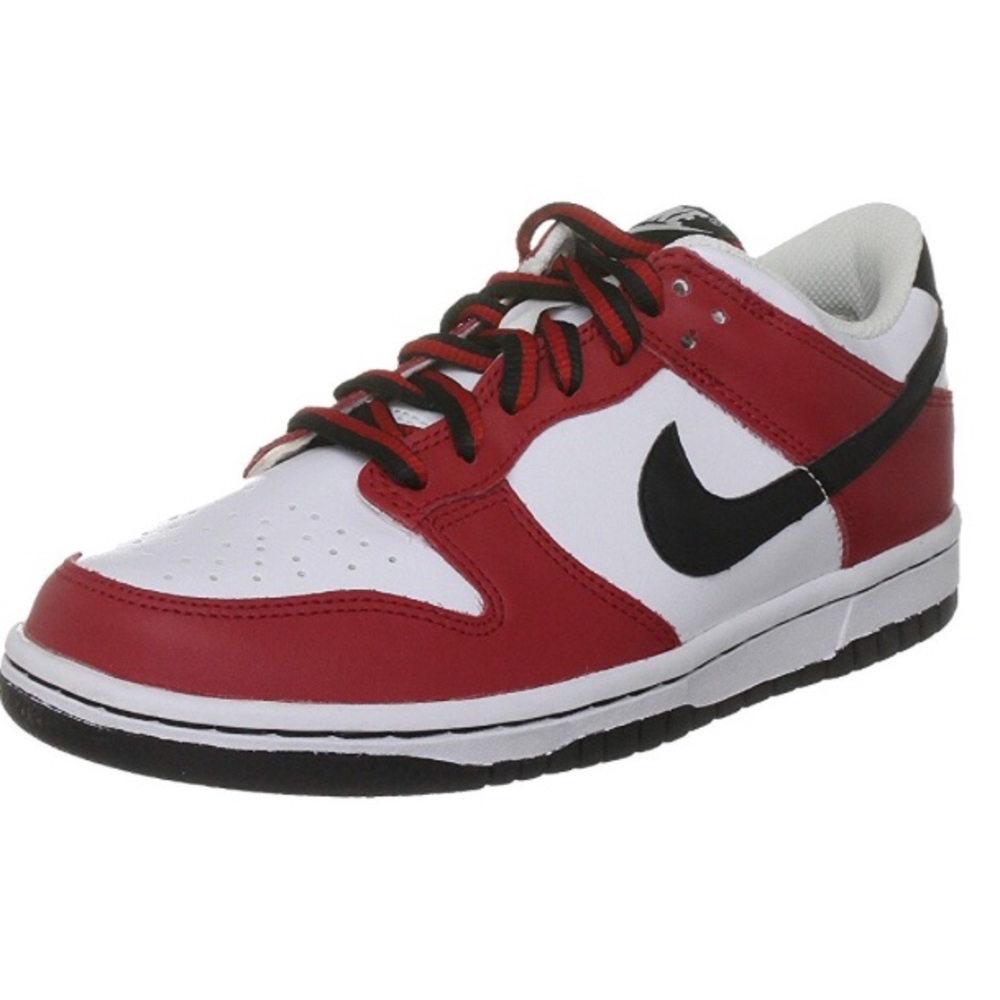 NIKE Red & White Leather Sneakers
